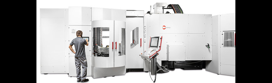 la soluzione d'automazione Hermle con peso di trasporto di fino a 1200 kg